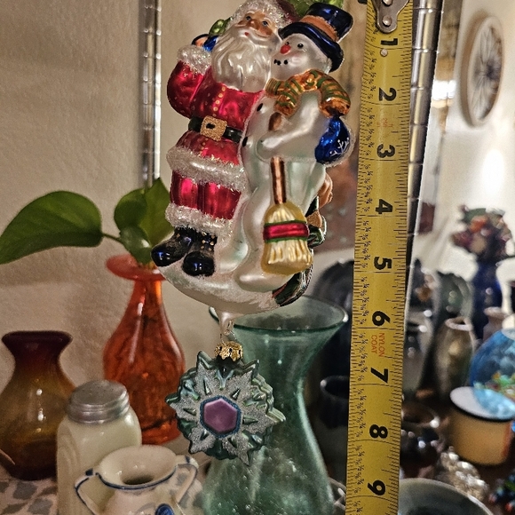 Blown Glass Santa and Snowman Ornament - Picture 10 of 13